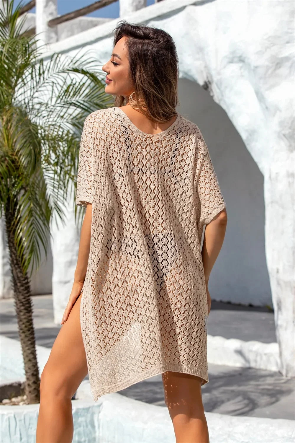 Angel Wings Openwork Sheer Polyester Cover Up One Size - Southern Shores Clothing