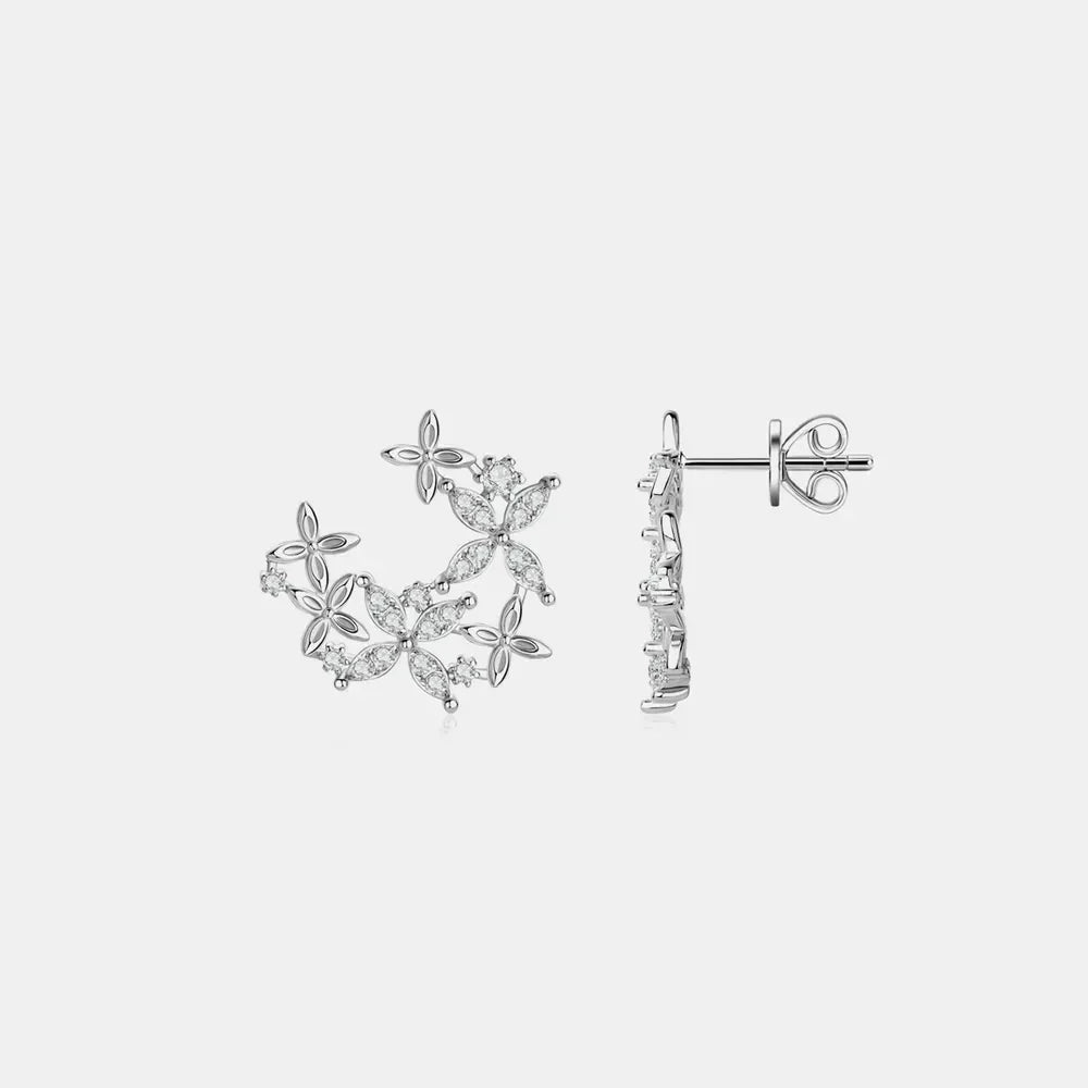 Sterling Silver Moissanite Clover Earrings - Southern Shores Clothing
