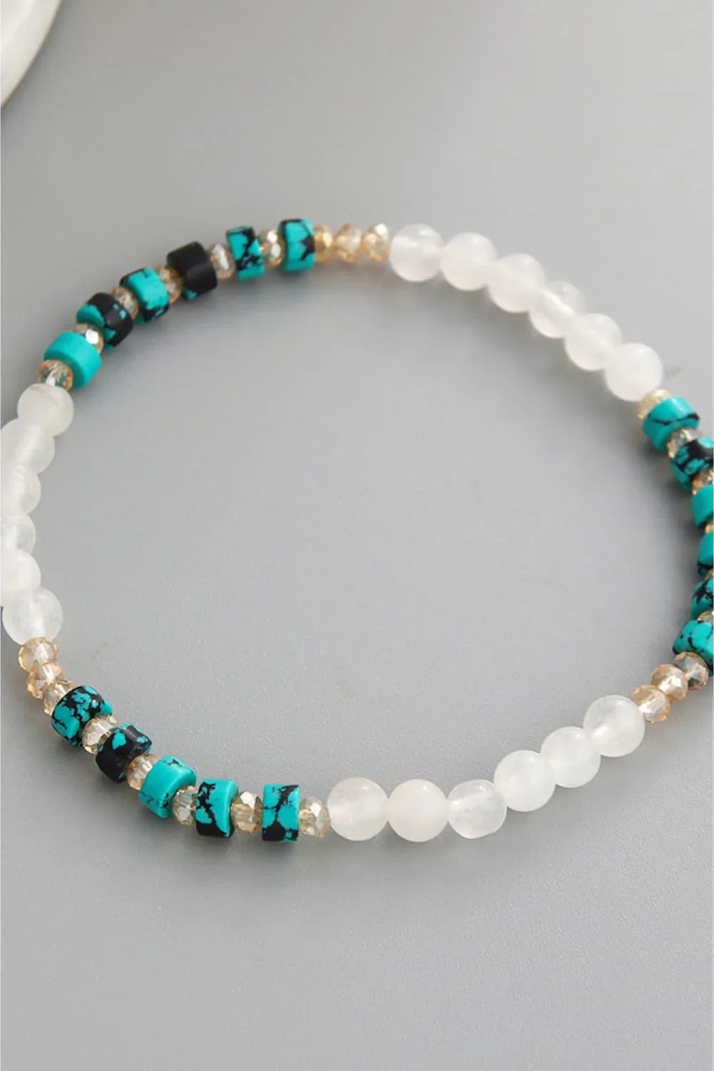 Crystal Natural Stone Beaded Bracelet Turquoise - Southern Shores Clothing
