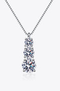 Moissanite Triple-Pendant Necklace In Sterling Silver - Southern Shores Clothing