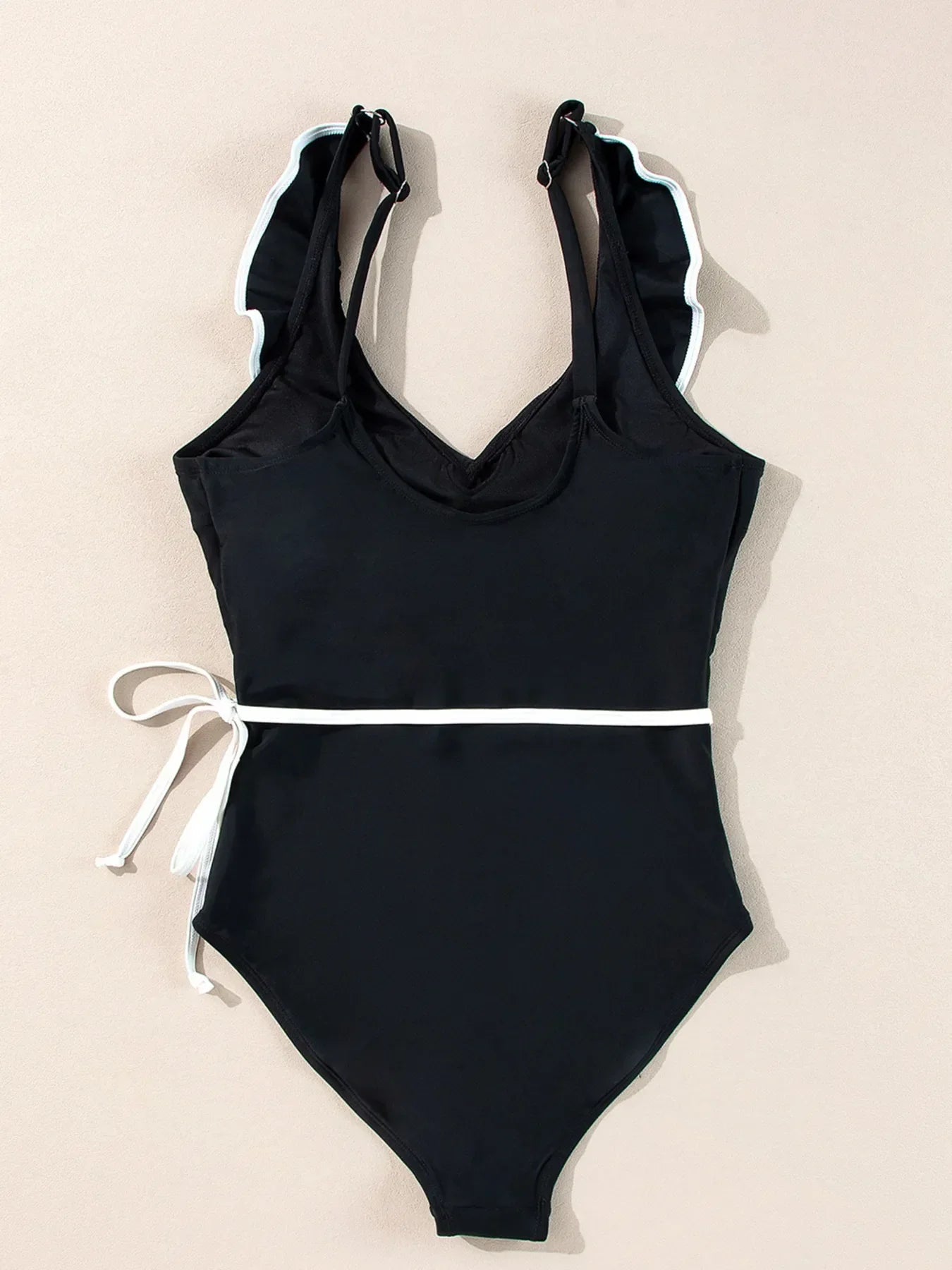 Ruffle Trim V-Neck One-Piece Swimsuit Coastal - Southern Shores Clothing