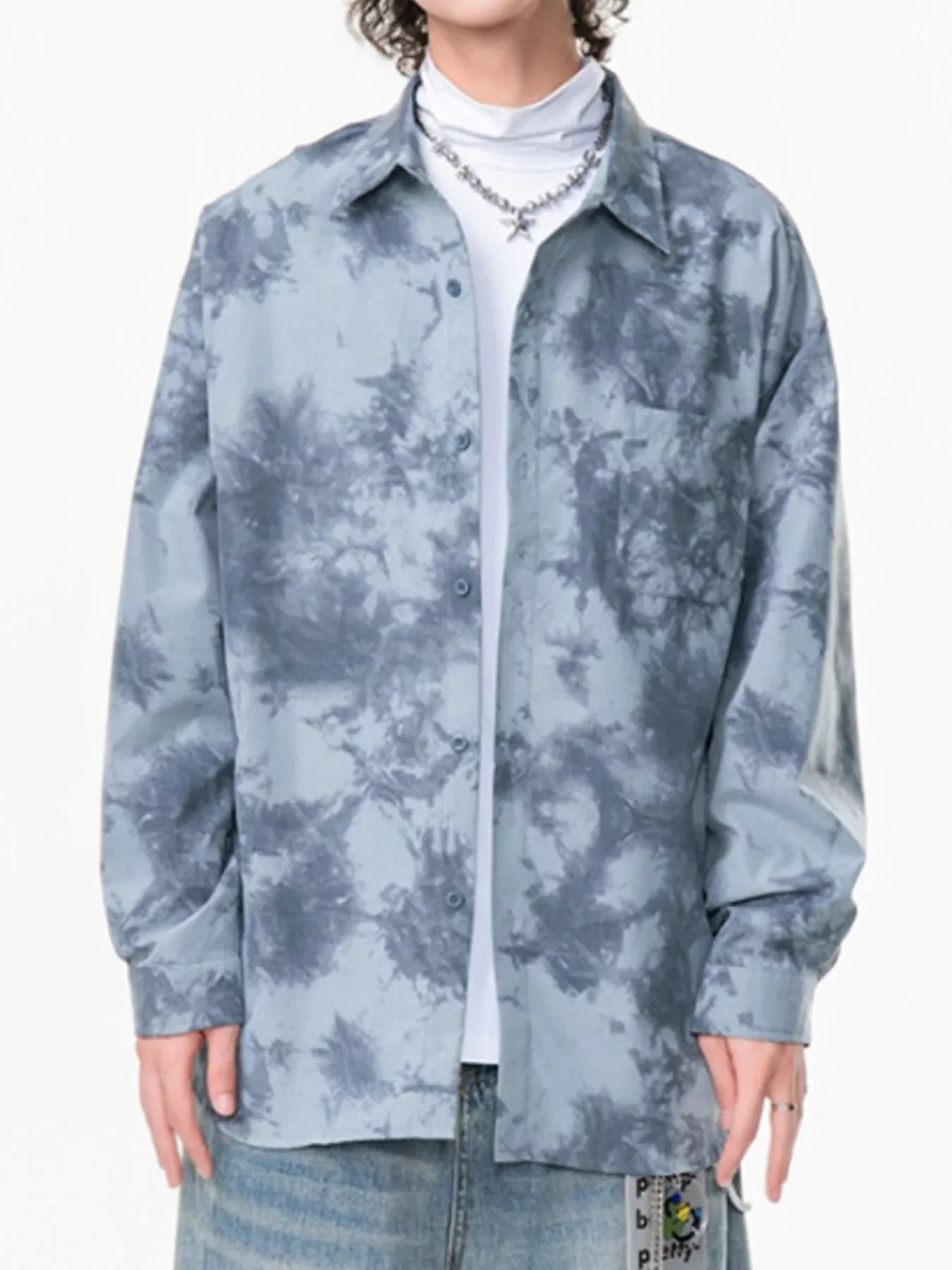 Plus Size Tie-Dye Oversized Buttoned Shirt - Southern Shores Clothing