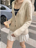 Cozy Cable Knit Button Up Cardigan Acrylic - Southern Shores Clothing