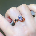 2 Carat Moissanite Sterling Silver Ring 18K Gold Accent - Southern Shores Clothing