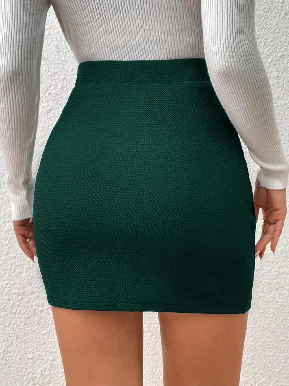 Ruched Elastic Waist Skirt With Casual Comfort - Southern Shores Clothing