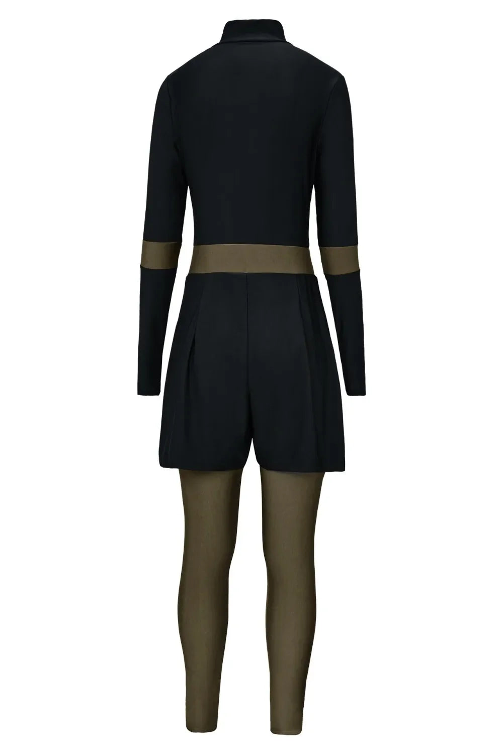Long Sleeve Zip Up One-Piece Swimsuit With Stretchy Fabric - Southern Shores Clothing