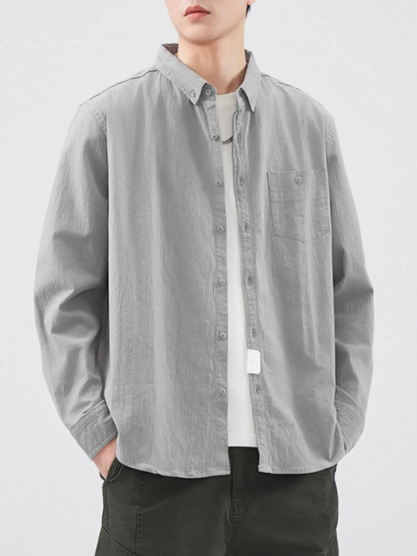 Plus Size Cotton Button-Up Shirt, Oversized Fit - Southern Shores Clothing