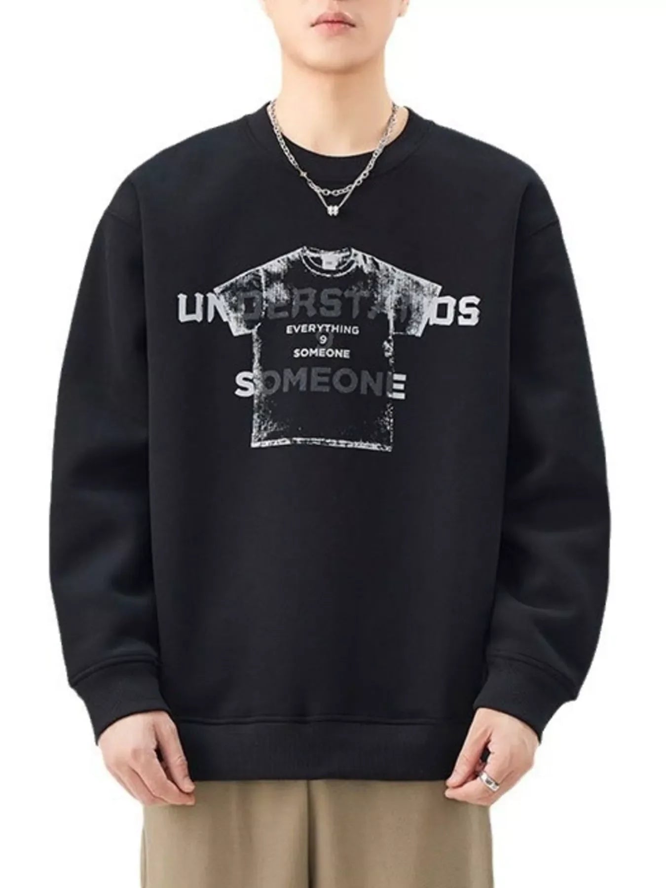 Oversized Plus Size Graphic Crew Neck Sweatshirt