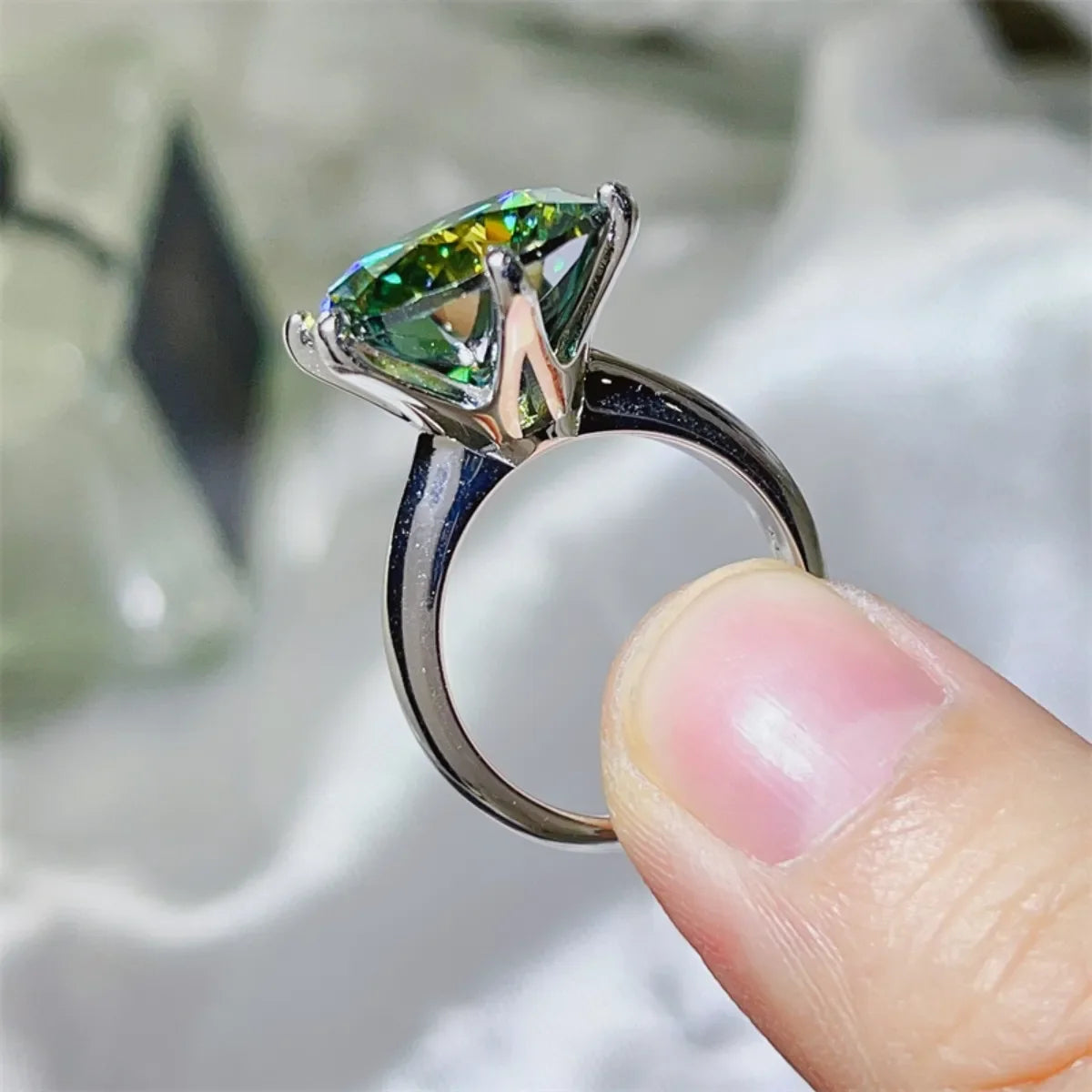 10 Carat Moissanite Sterling Silver Ring - Southern Shores Clothing
