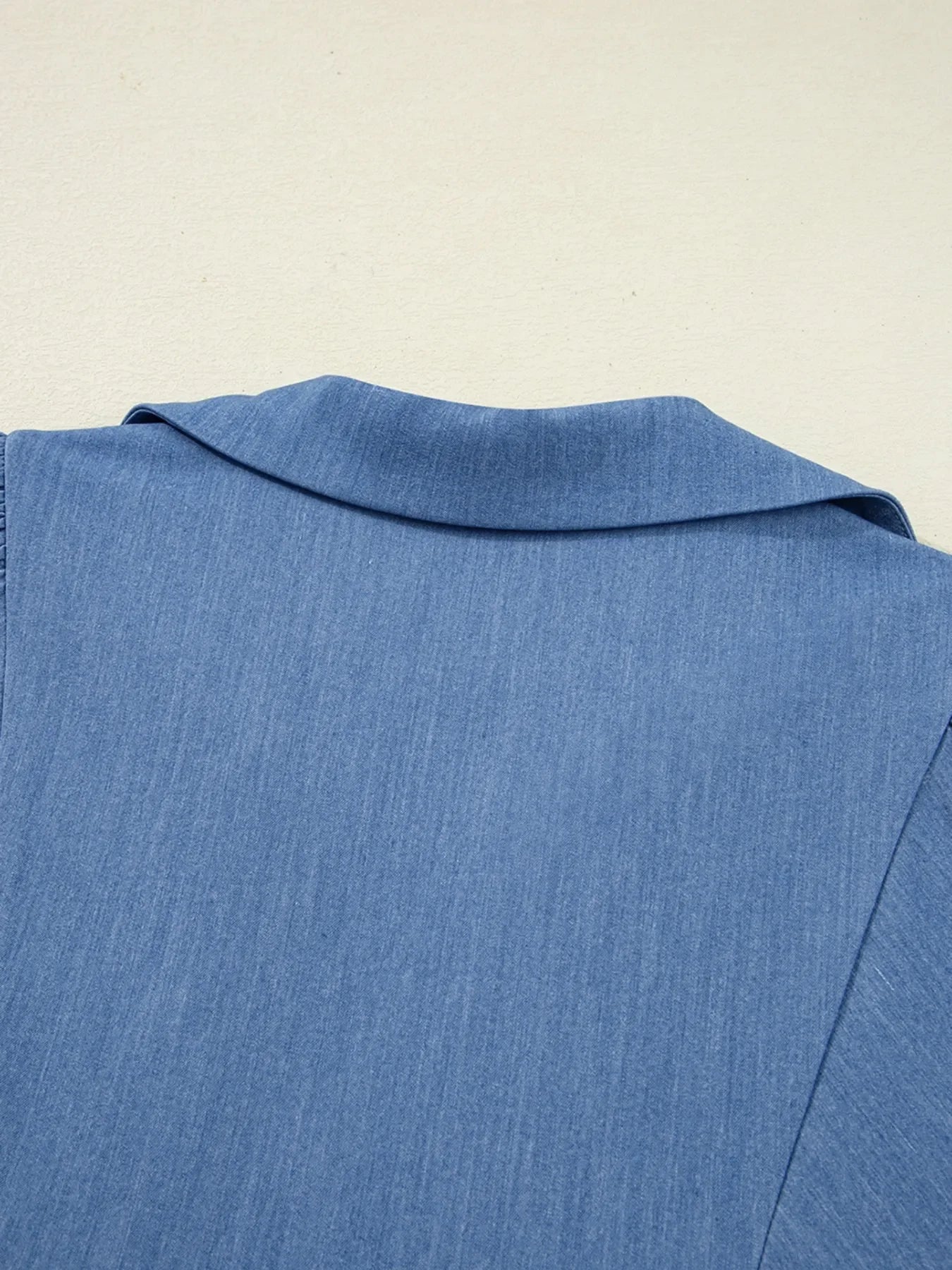 Collared Neck Balloon Sleeve Blouse With Contrast Trim - Southern Shores Clothing