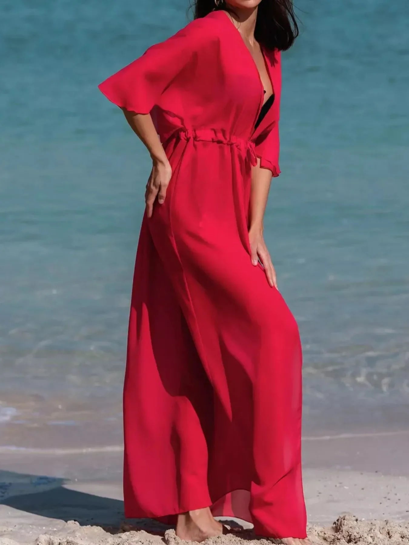 Flutter Sleeve Cover-Up One Size Beachwear - Southern Shores Clothing