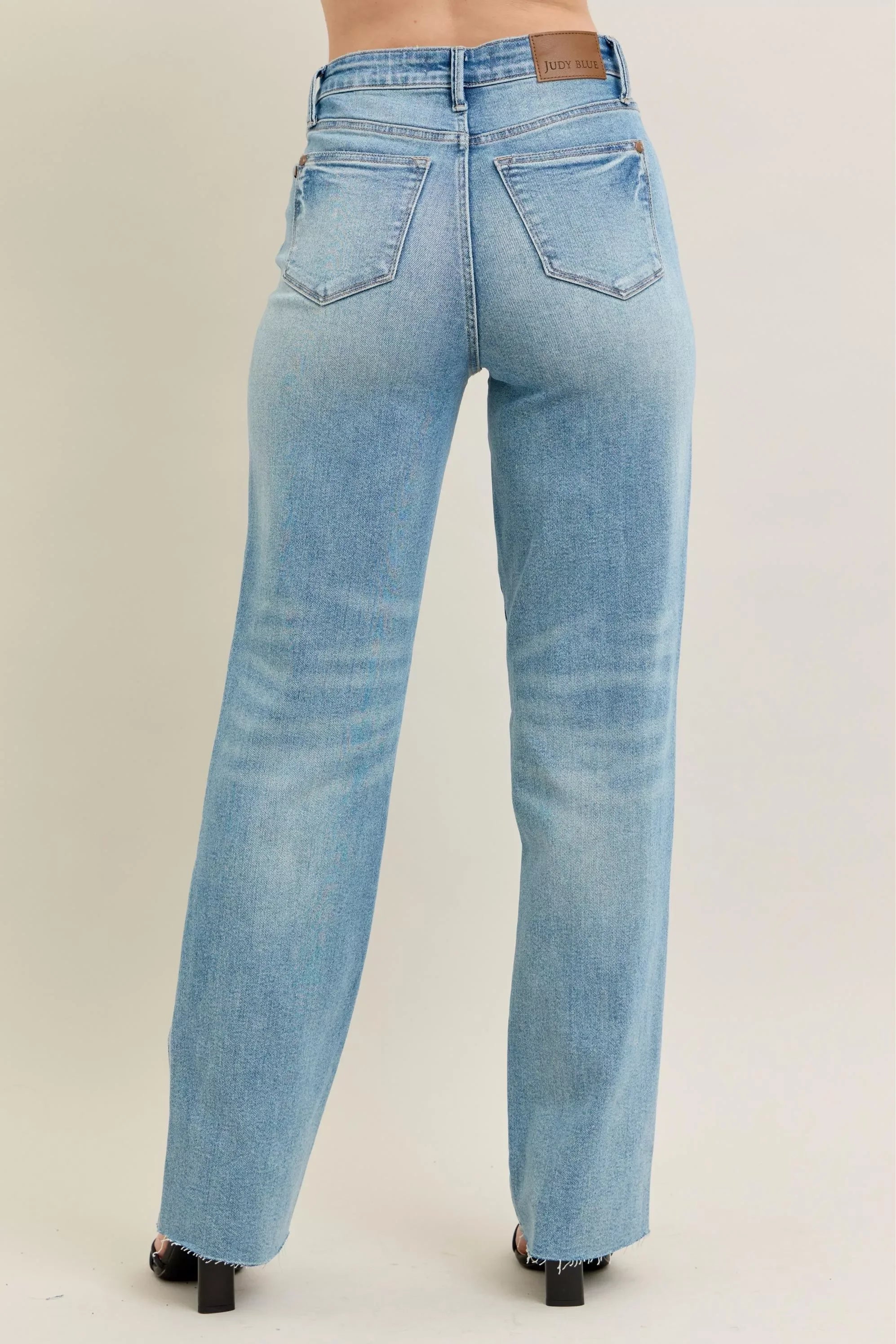 Plus Size High Waist Destroyed Straight Jeans - Southern Shores Clothing
