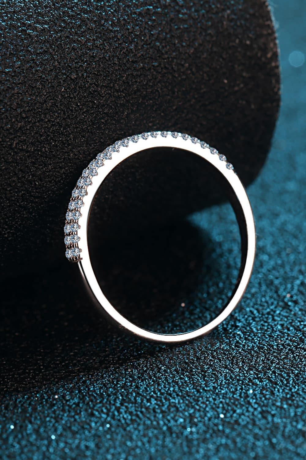 Minimalist Moissanite Sterling Silver Half-Eternity Ring - Southern Shores Clothing