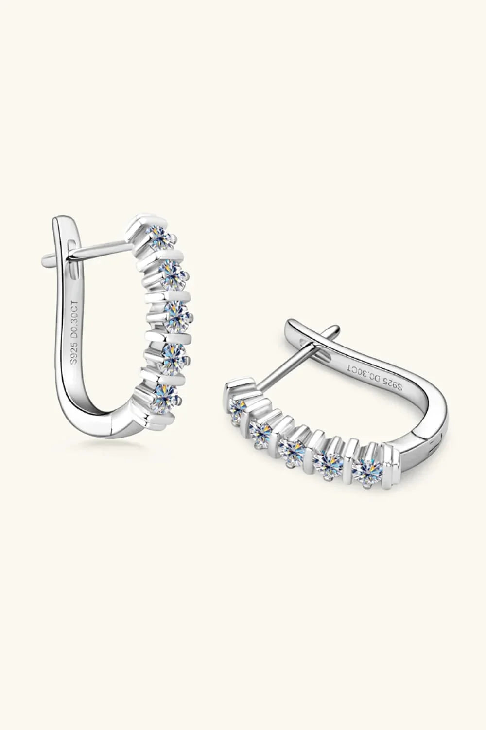 Minimalist Moissanite Sterling Silver Earrings - Southern Shores Clothing