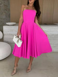 Tube Midi Dress With Clean Silhouette For Coastal Style - Southern Shores Clothing