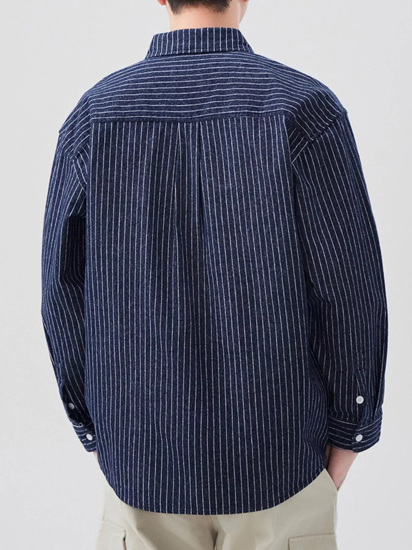 Plus Size Striped Button Up Cotton Shirt - Southern Shores Clothing