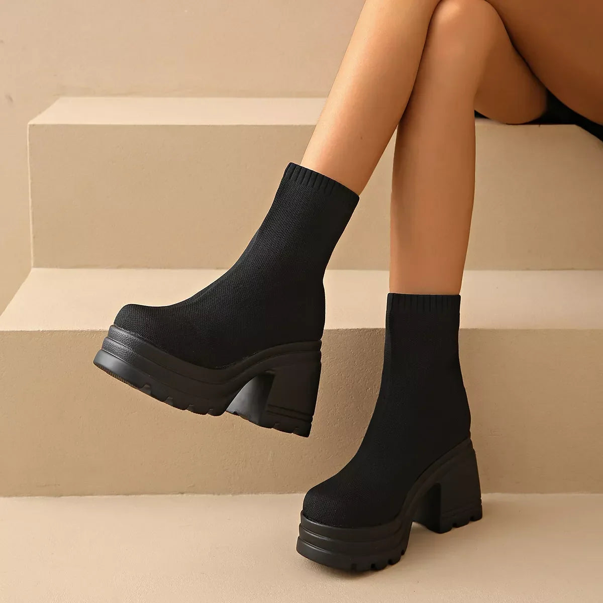 Round Toe Block Heels Ankle Boots Classic Style - Southern Shores Clothing