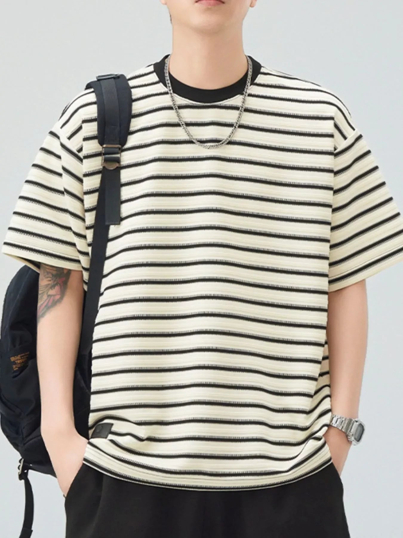 Plus Size Striped Oversized T Shirt With Relaxed Fit - Southern Shores Clothing