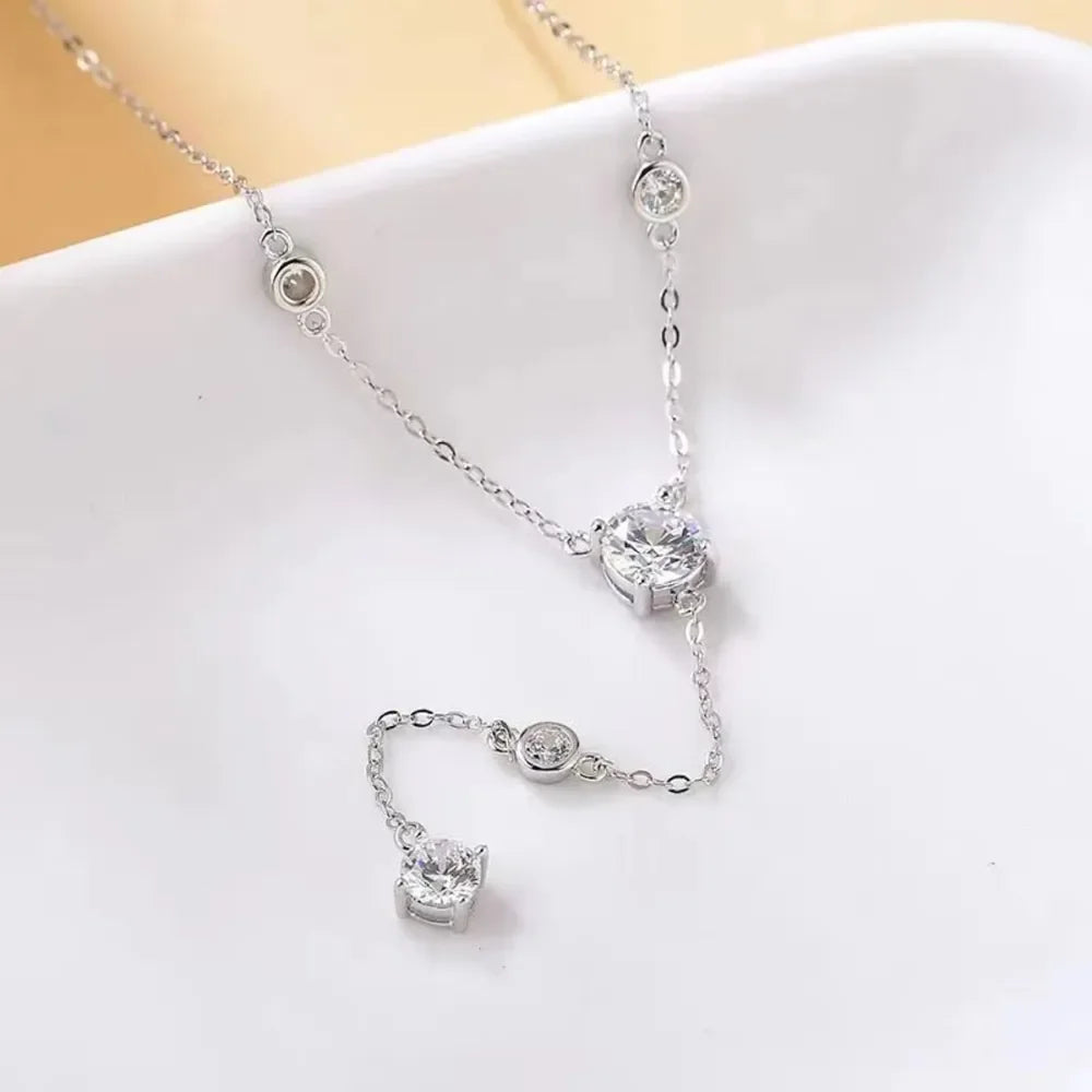 1.5 Carat Moissanite Sterling Silver Necklace Brilliance - Southern Shores Clothing