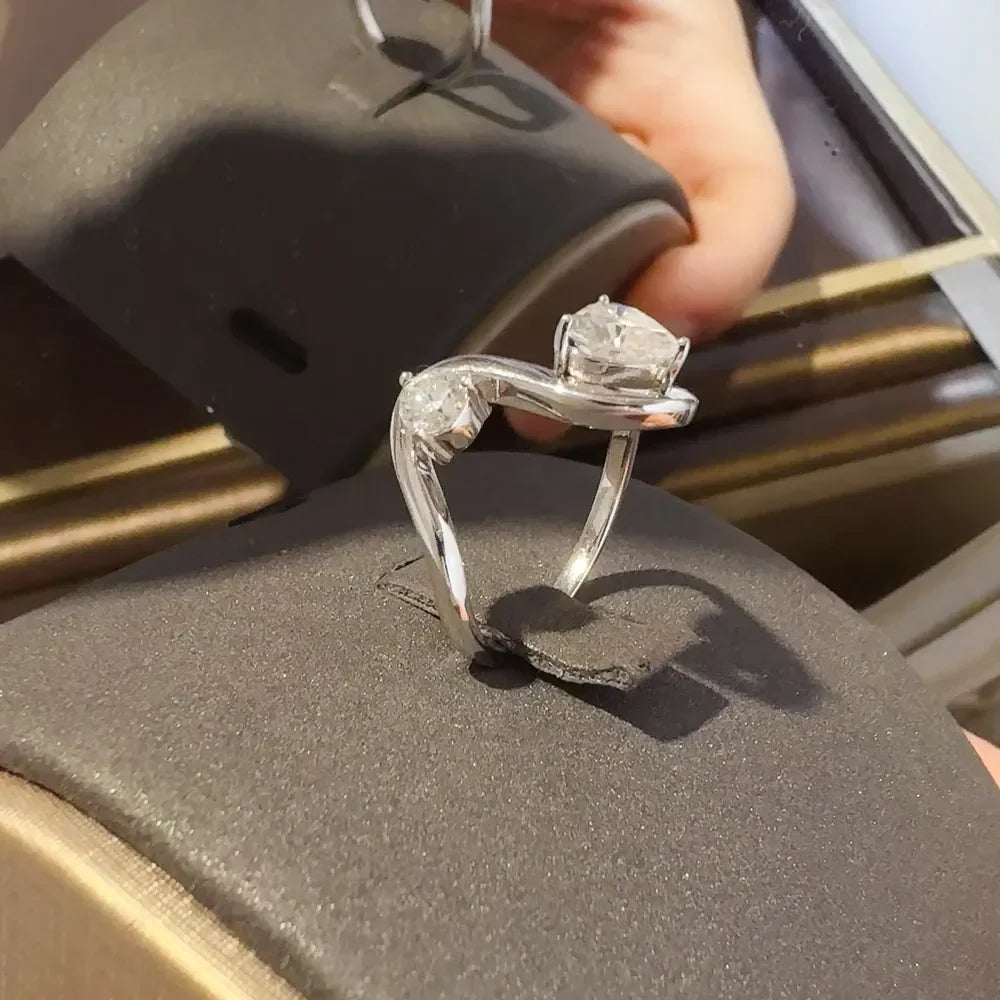 1.3 Carat Moissanite Sterling Silver Irregular Ring - Southern Shores Clothing