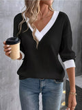 Plus Size V-Neck Long Sleeve Waffle Knit Shirt - Southern Shores Clothing