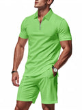 Men's Plus Size Quarter Zip Short Sleeve Top and Shorts Set - Southern Shores Clothing