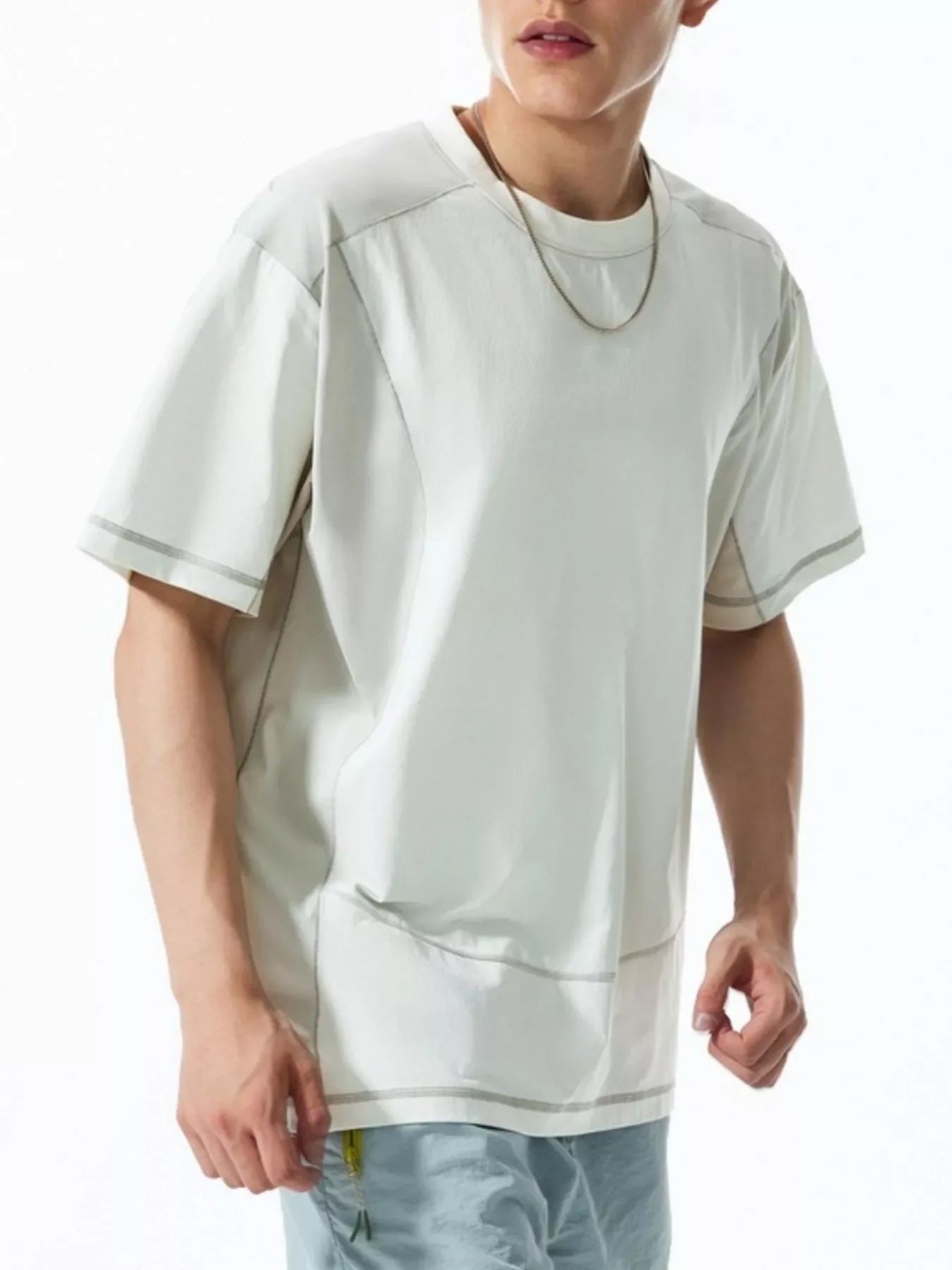 Relaxed Fit Contrast Stitch Polyester T Shirt - Southern Shores Clothing