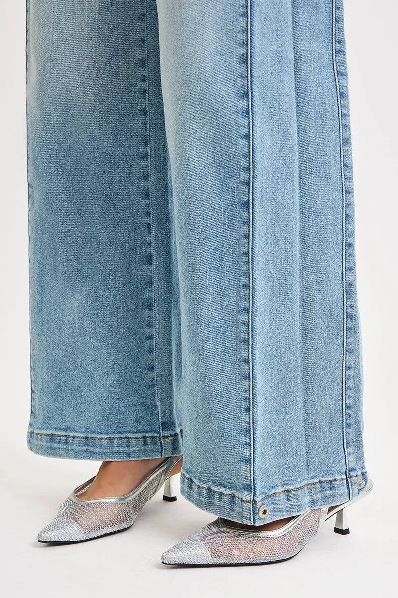 Mid Rise Wide Barrel Transferable Leg Denim Jeans - Southern Shores Clothing