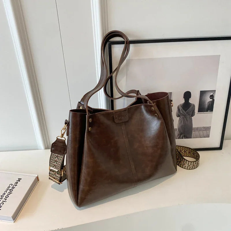 Vintage Style Leather Shoulder Bag Classic - Southern Shores Clothing