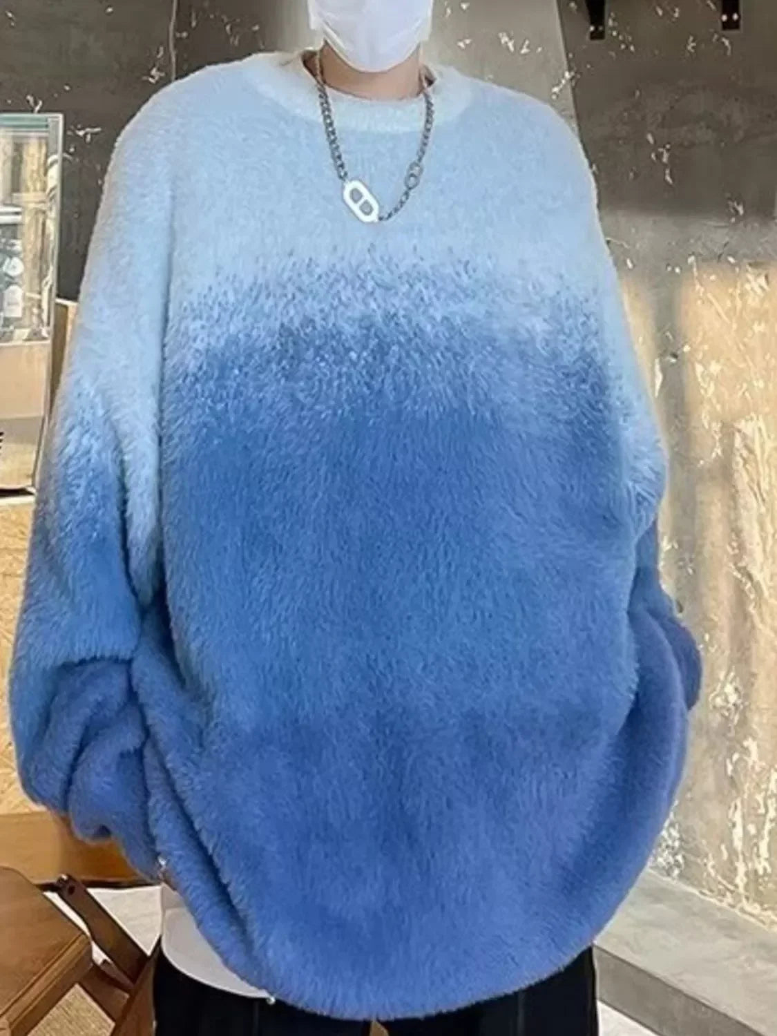 Oversized Gradient Fuzzy Knit Pullover Sweater - Southern Shores Clothing