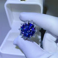 Sterling Silver Moissanite Halo Ring With Certificate - Southern Shores Clothing