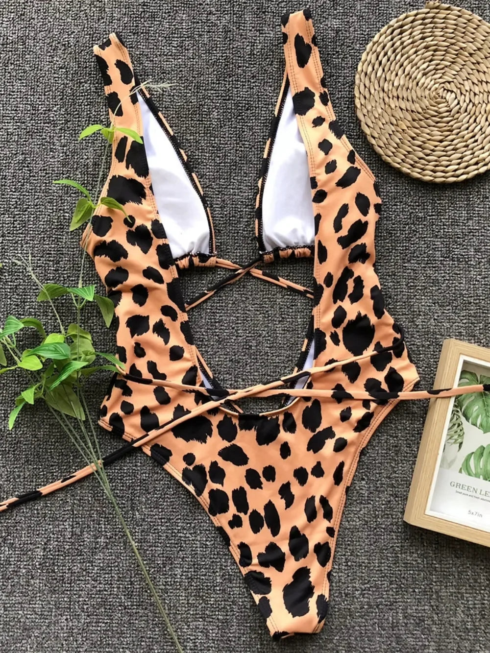 Lace-Up Backless Plunge One-Piece Swimsuit - Southern Shores Clothing
