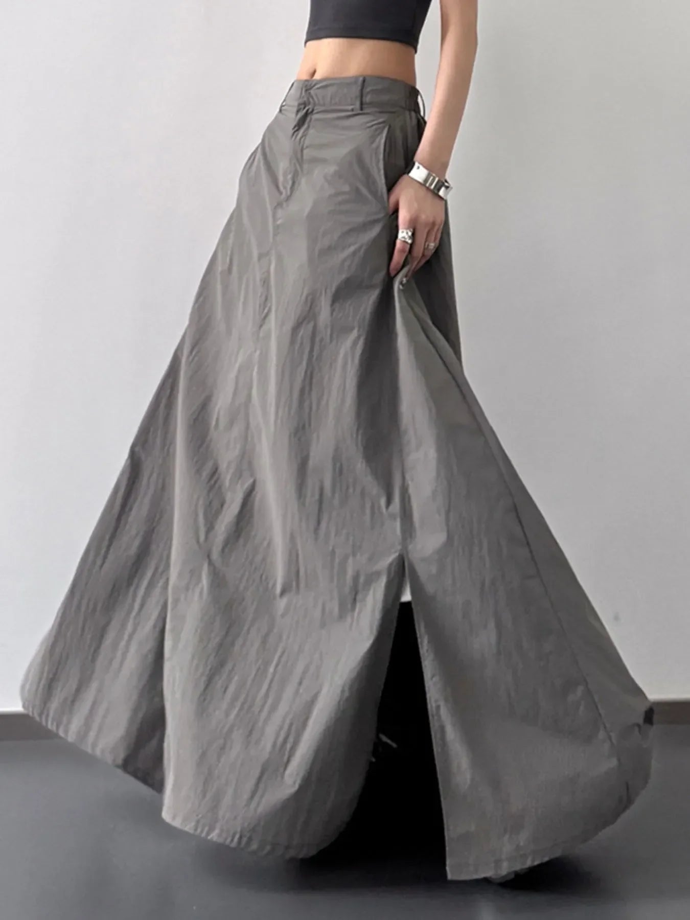 High Waist Slit Maxi Skirt With Flowing Silhouette - Southern Shores Clothing