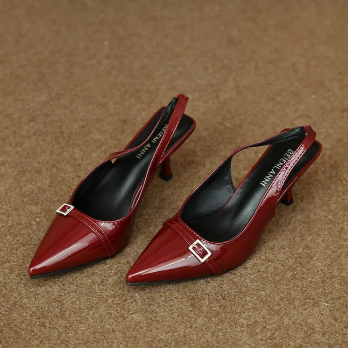 Elegant Pointed Toe Slingback Pumps Low Heel