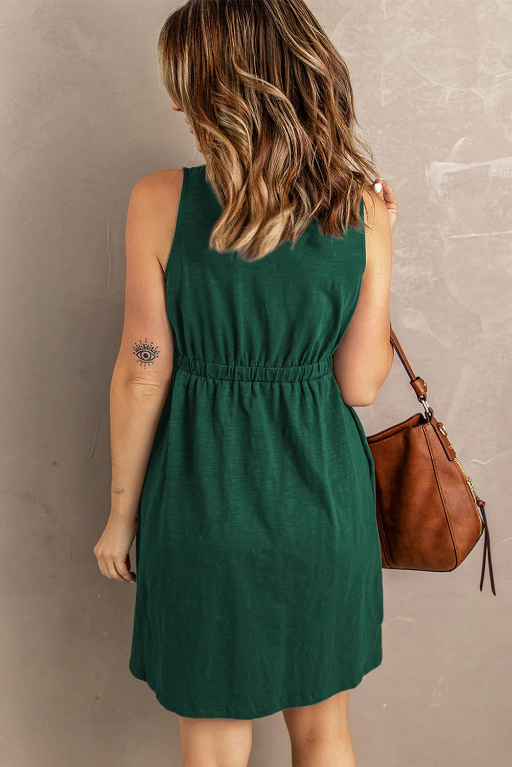 Casual Sleeveless Button Down Mini Magic Dress - Southern Shores Clothing