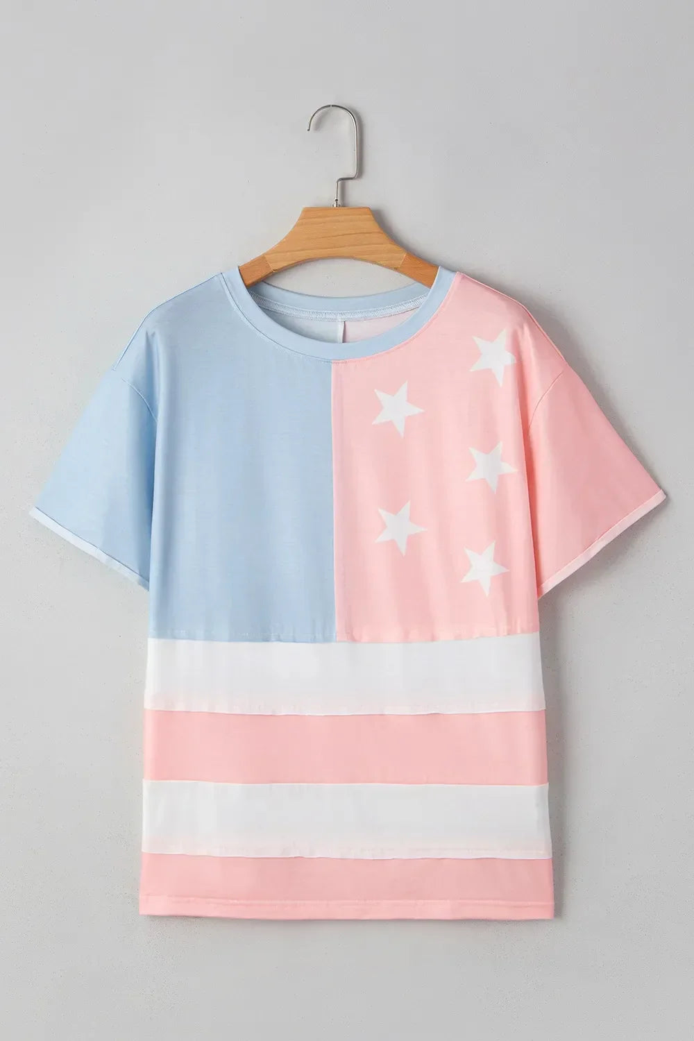Patriotic Star Block Stretch T Shirt Casual Wear - Southern Shores Clothing