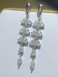 6 Carat Moissanite Bar Earrings Platinum Plated Silver - Southern Shores Clothing