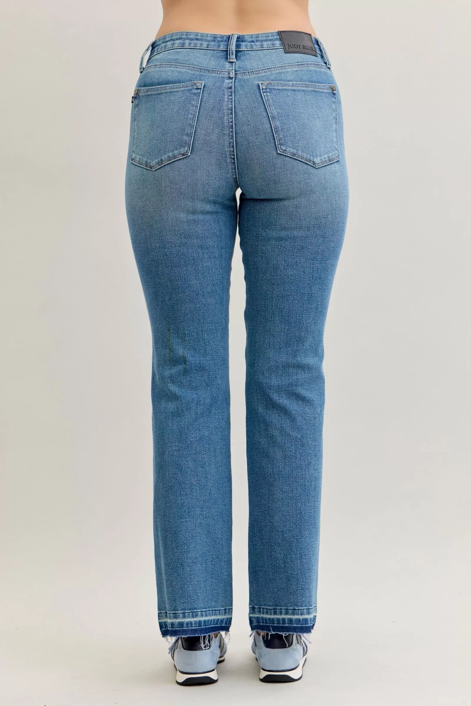 Plus Size Mid Rise Slim Bootcut Jeans With Tummy Control - Southern Shores Clothing