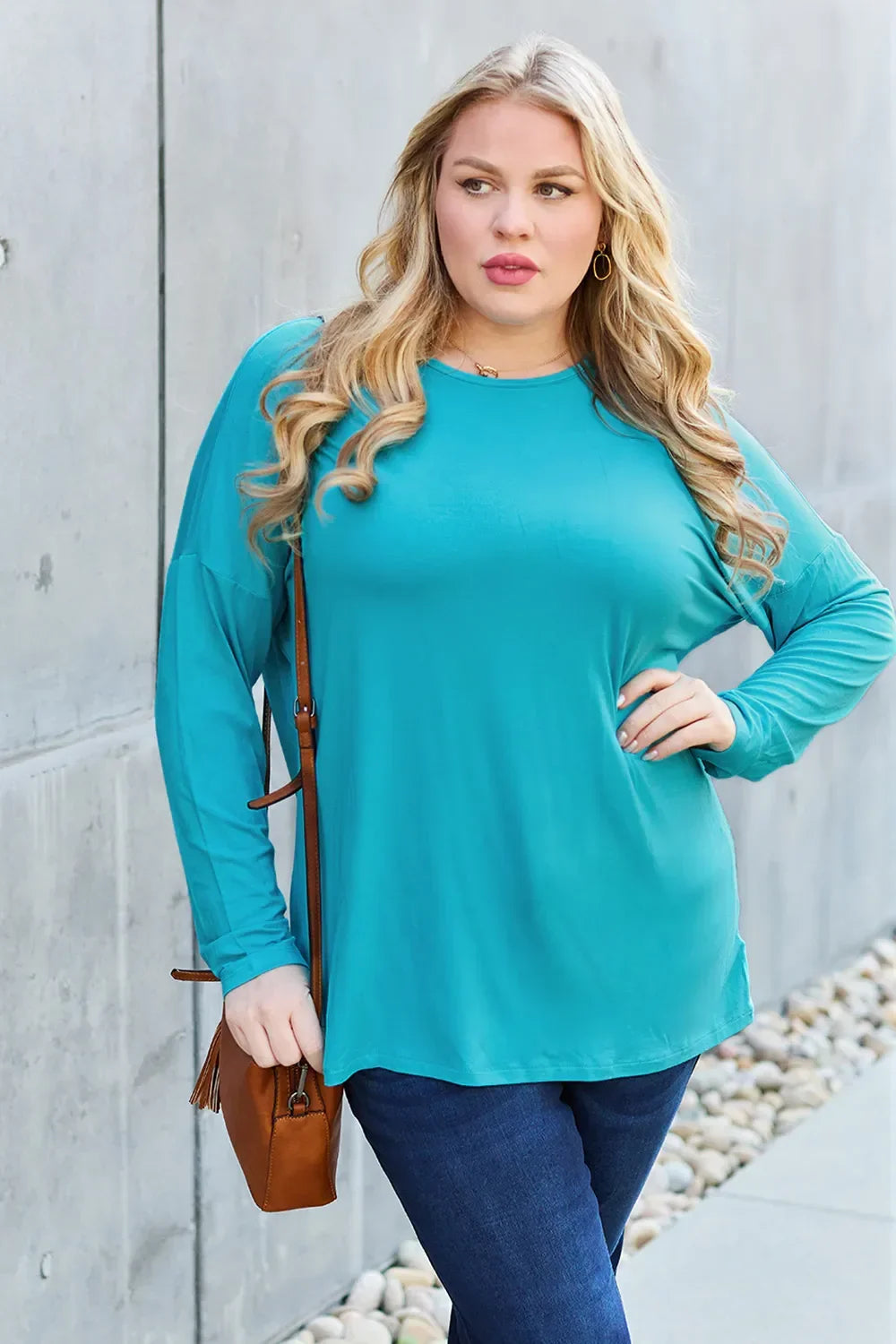 Round Neck T Shirt With Dropped Shoulder - Southern Shores Clothing