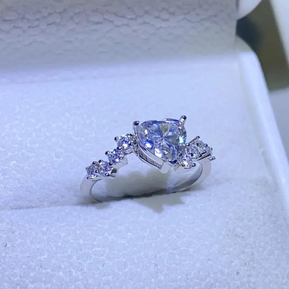 1 Carat Moissanite Sterling Silver Ring Classic Design - Southern Shores Clothing