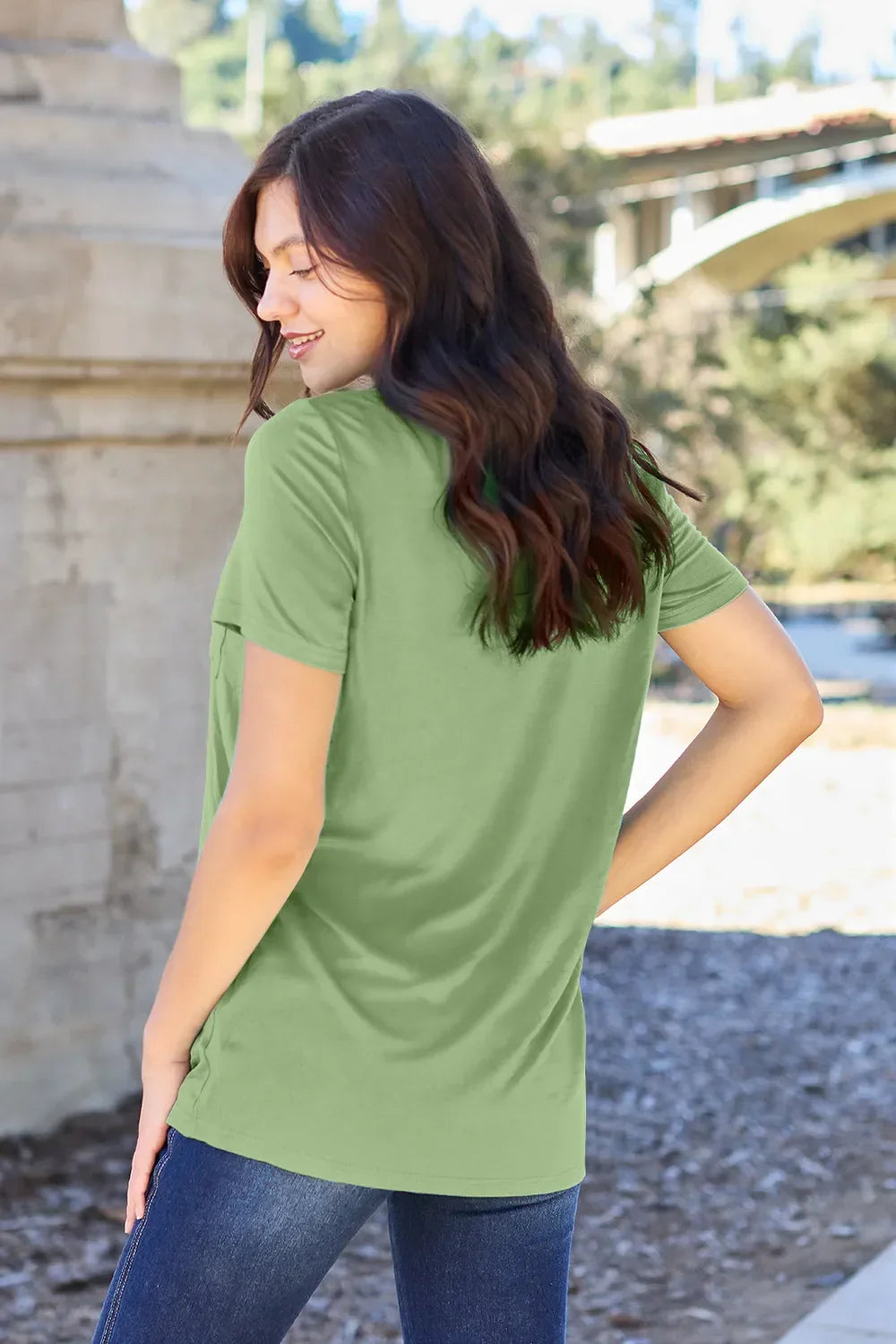 Basic Bae Bamboo Full Size V-Neck Short Sleeve T-Shirt - Southern Shores Clothing