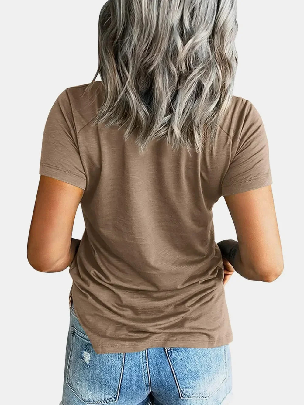 Pocketed V-Neck Short Sleeve T-Shirt - Southern Shores Clothing
