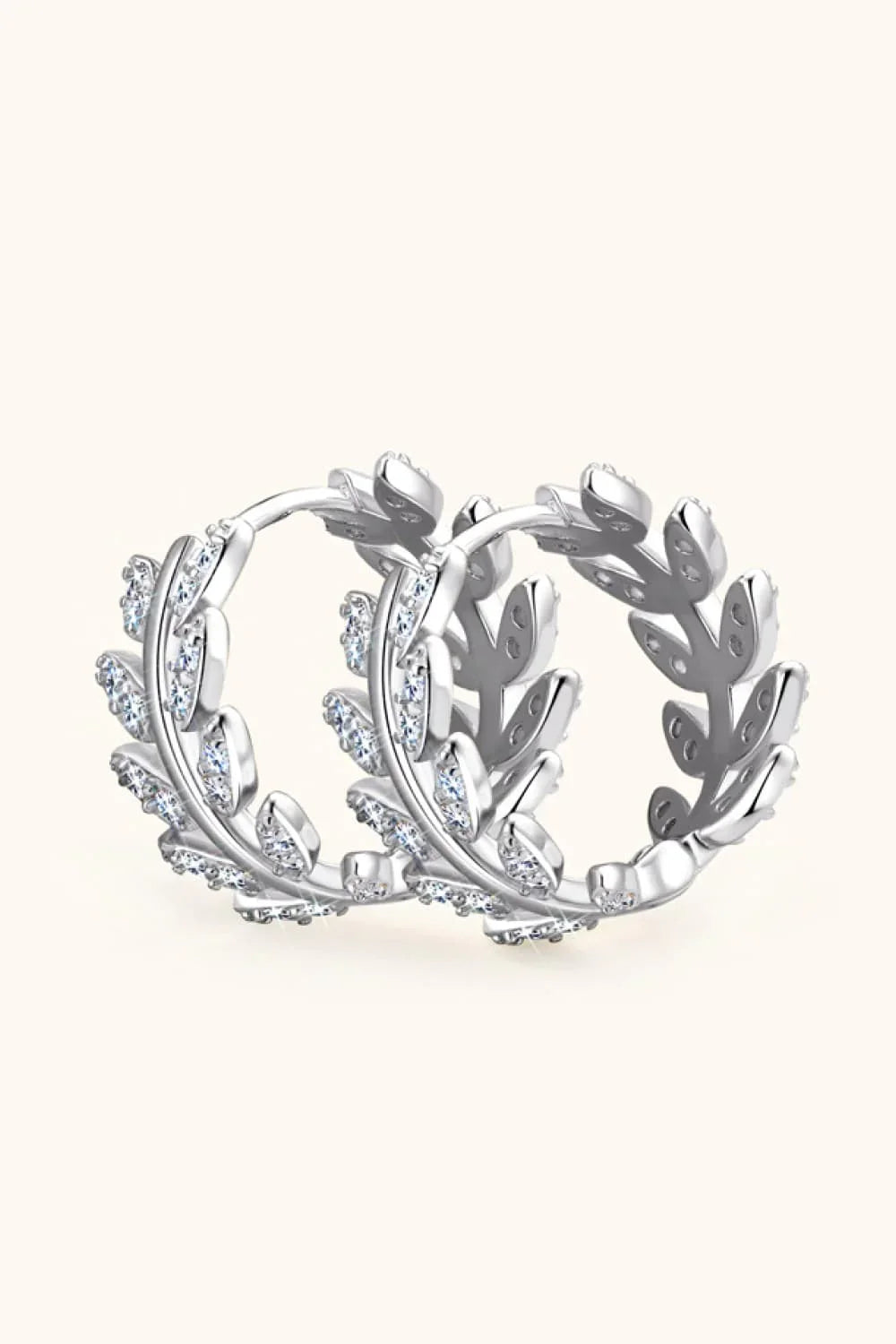 Minimalist Leaf Moissanite Sterling Silver Earrings - Southern Shores Clothing