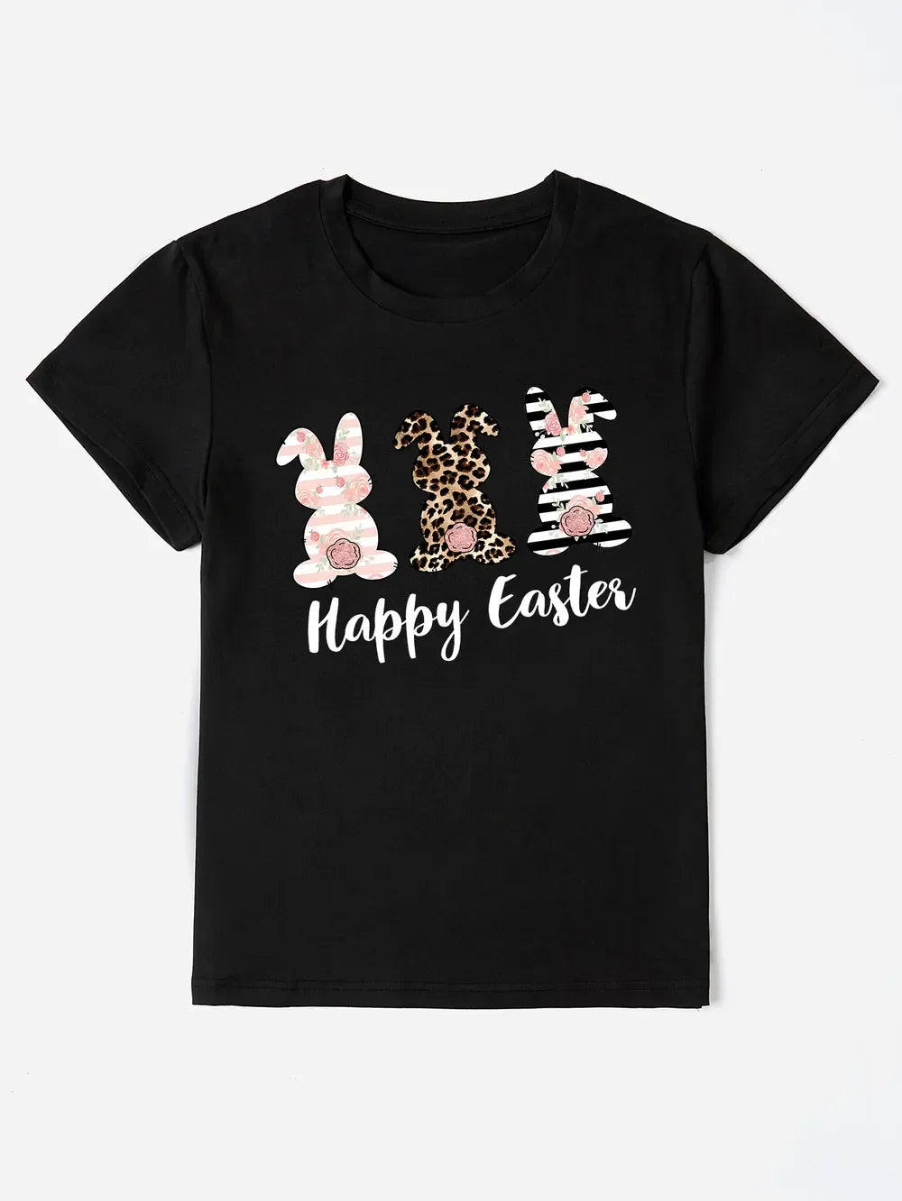 Happy Easter Round Neck Short Sleeve Tee - Southern Shores Clothing