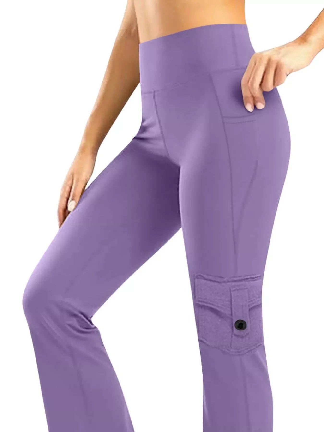 Coastal High-Waisted Yoga Pants With Side Pockets - Southern Shores Clothing