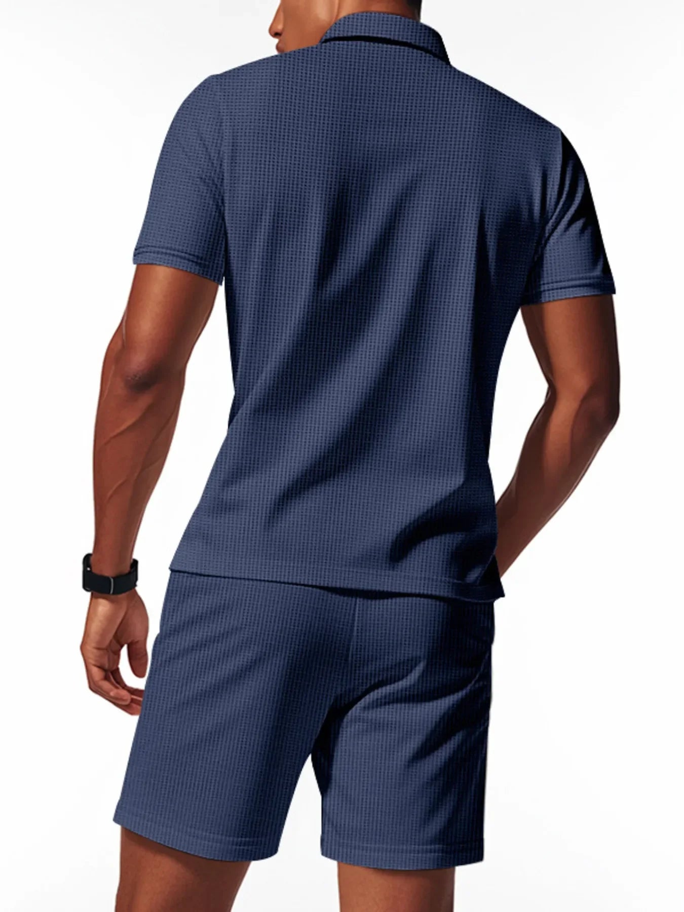 Men's Plus Size Quarter Zip Short Sleeve Top and Shorts Set - Southern Shores Clothing