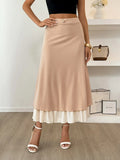 Versatile Layered Midi Skirt With Contrast Hem - Southern Shores Clothing