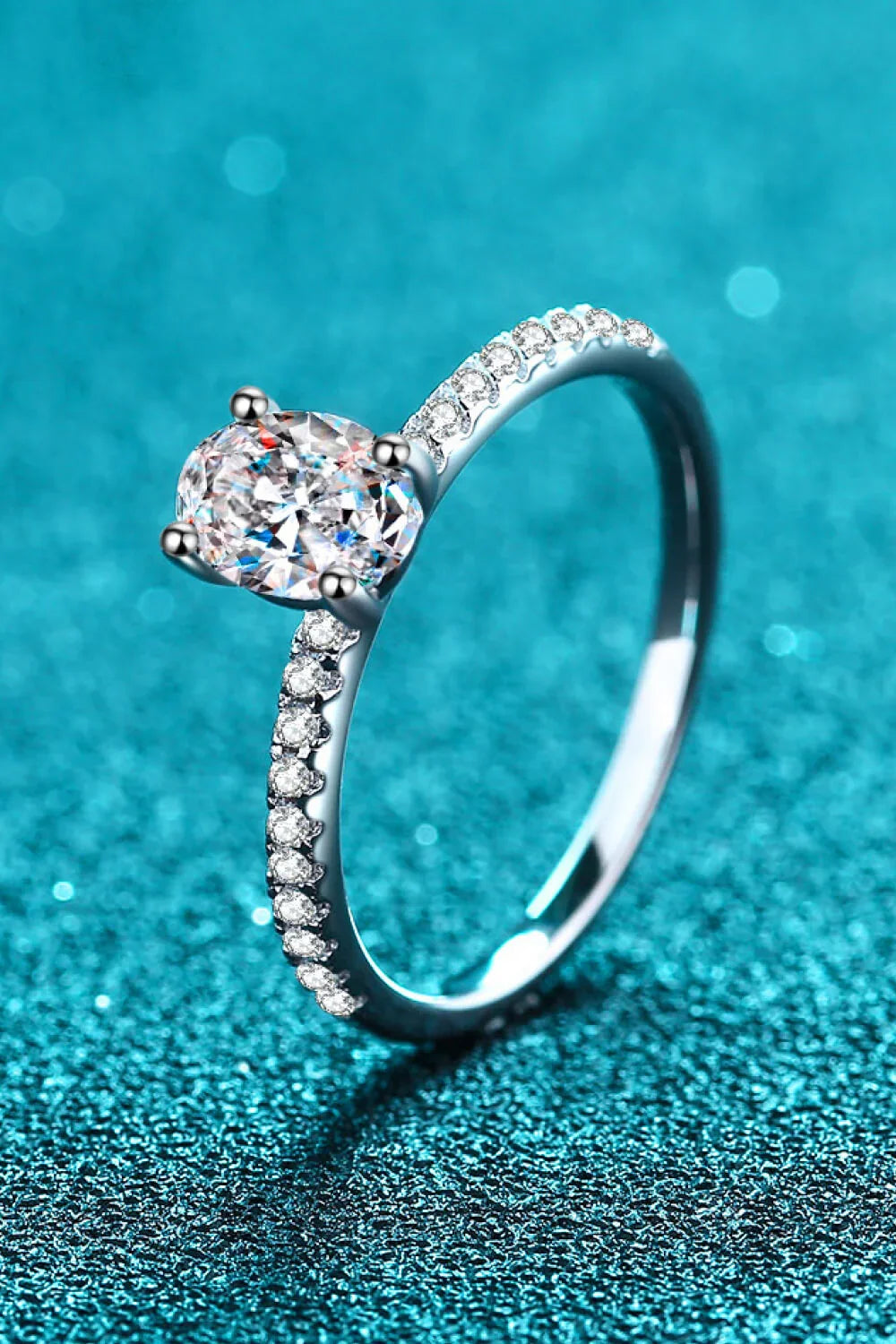 1 Carat Moissanite Sterling Silver Solitaire Ring - Southern Shores Clothing