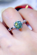 Moissanite Sterling Silver Ring With Zircon Accents - Southern Shores Clothing