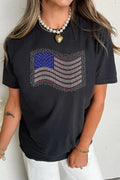 US Flag Round Neck Short Sleeve T Shirt Casual Everyday Top - Southern Shores Clothing